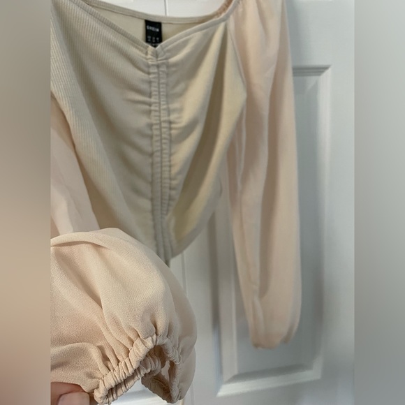 SHEIN Beige Drawstring Crop Top - Picture 5 of 6